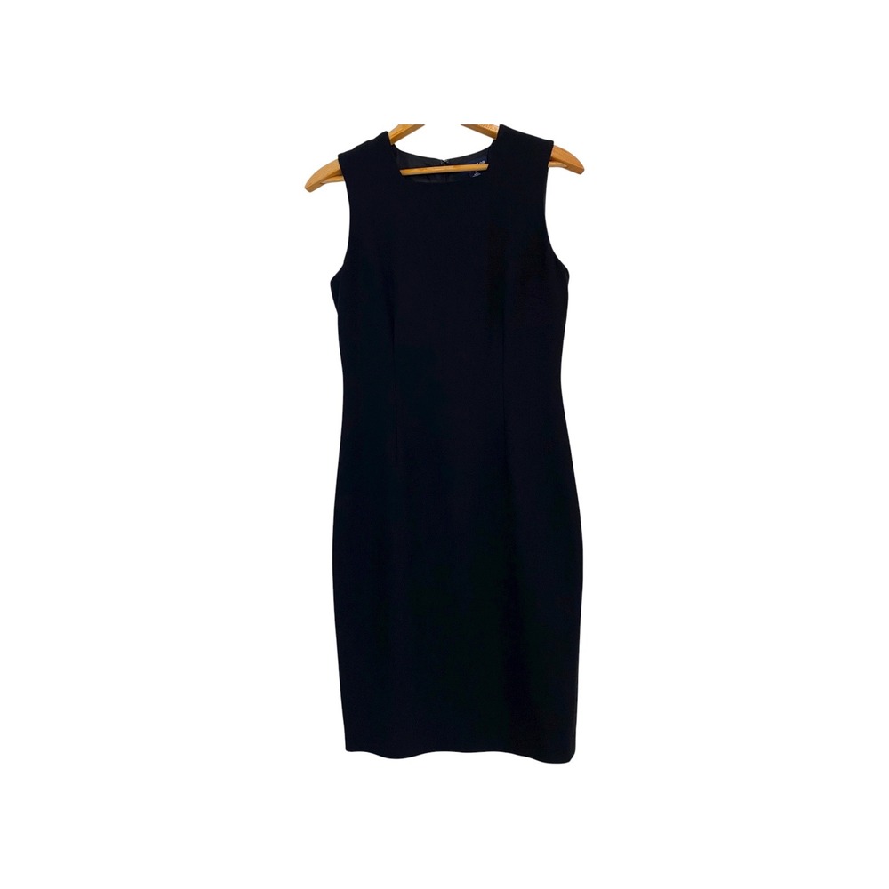 Ann Taylor Black Sleeveless Wool Blend‎ Sheath Dress Career Professional